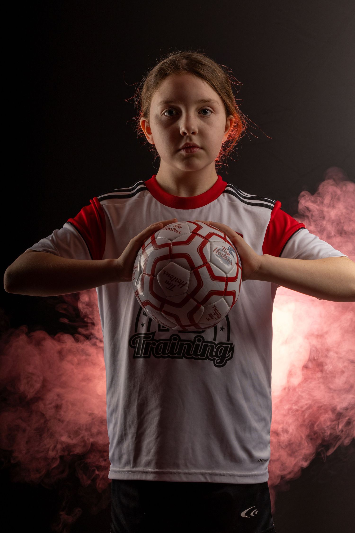 Grimsby Girls Soccer player posing for an outdoor portrait in Grimsby Niagara