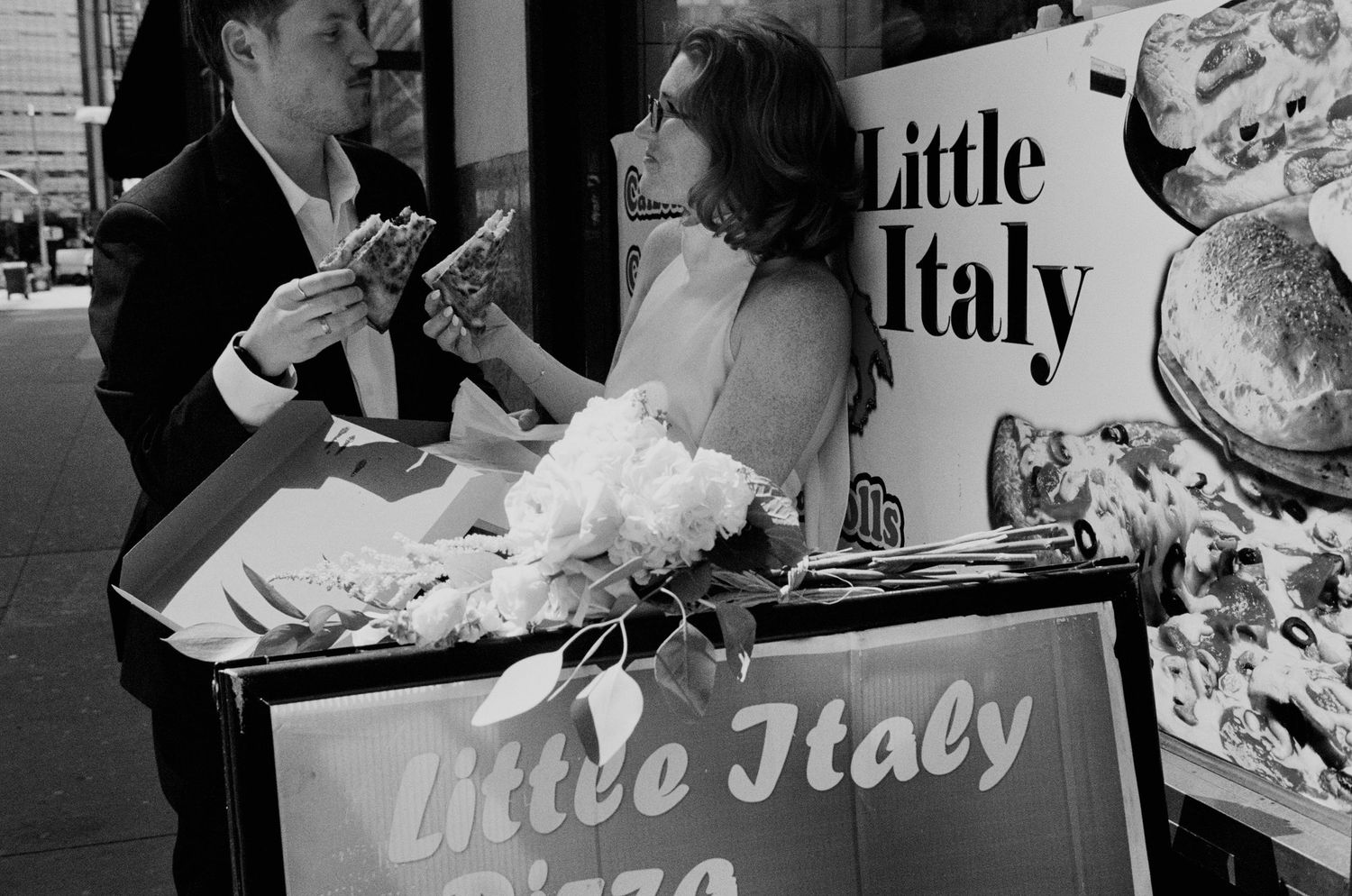 City elopement photography captured on 35mm film with an intimate documentary wedding style