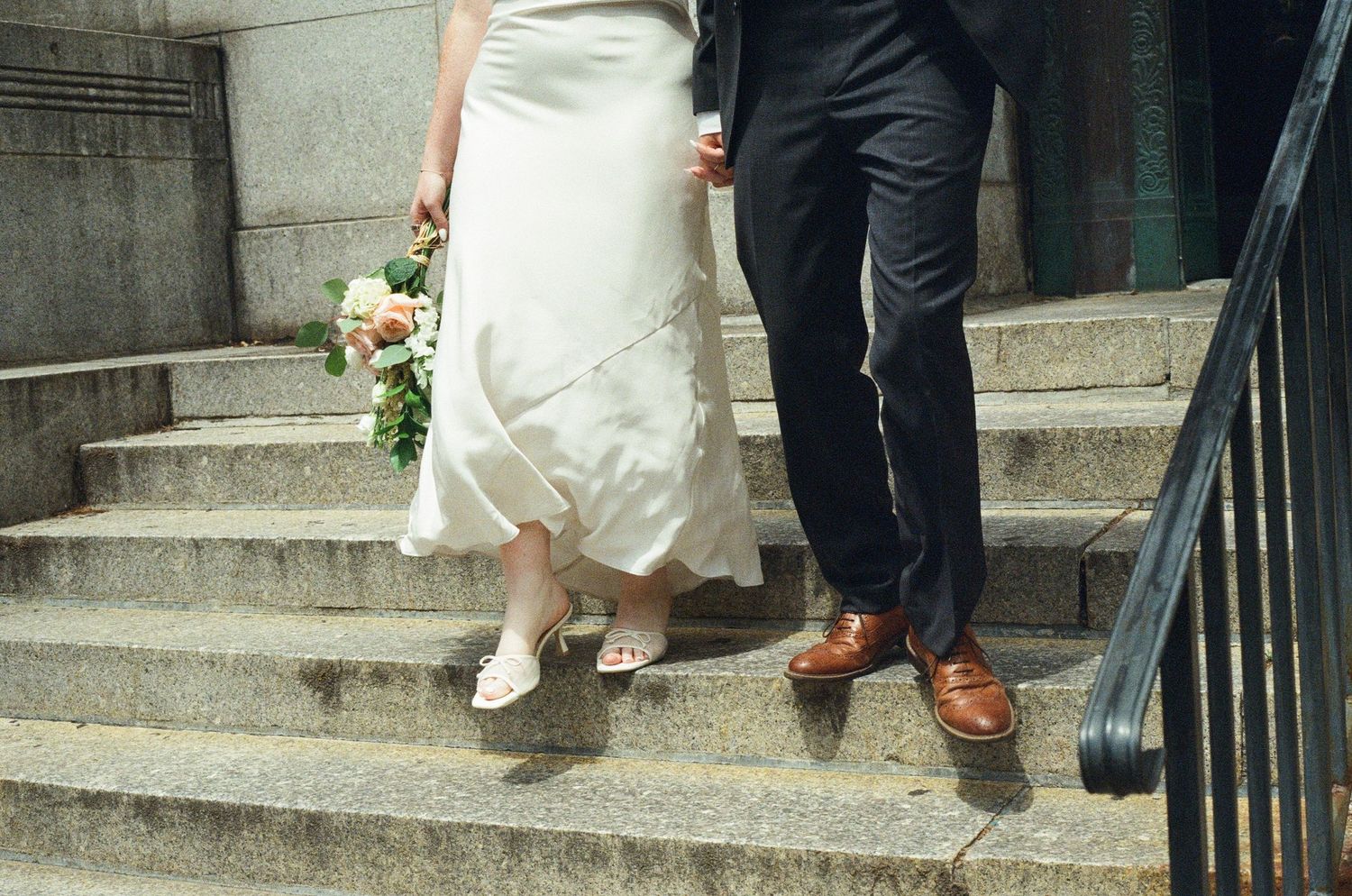 Manhattan City Clerk Office elopement photography captured on 35mm film with an intimate documentary wedding style