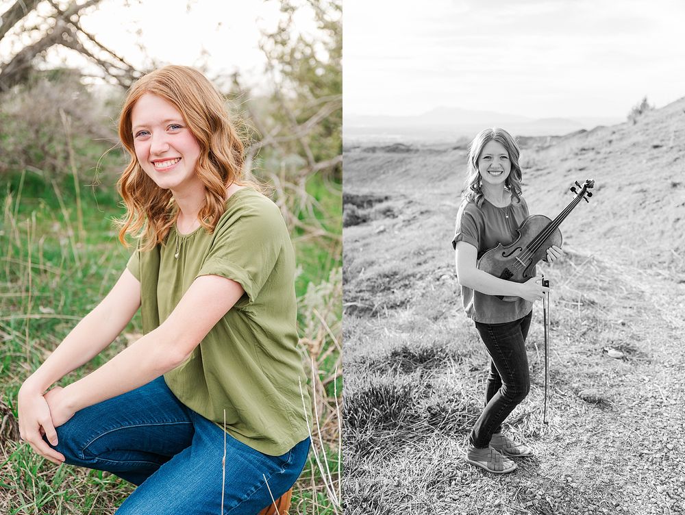 Outdoor lifestyle photos showing casual poses in natural mountain terrain.