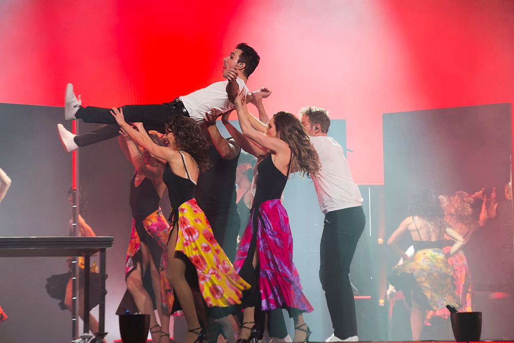 Oh what a night I Globen. Fotograf Rebecca Nordin. Peter Johansson, David Lindgren, Robert Rydberg och Bruno Mitsogiannis.