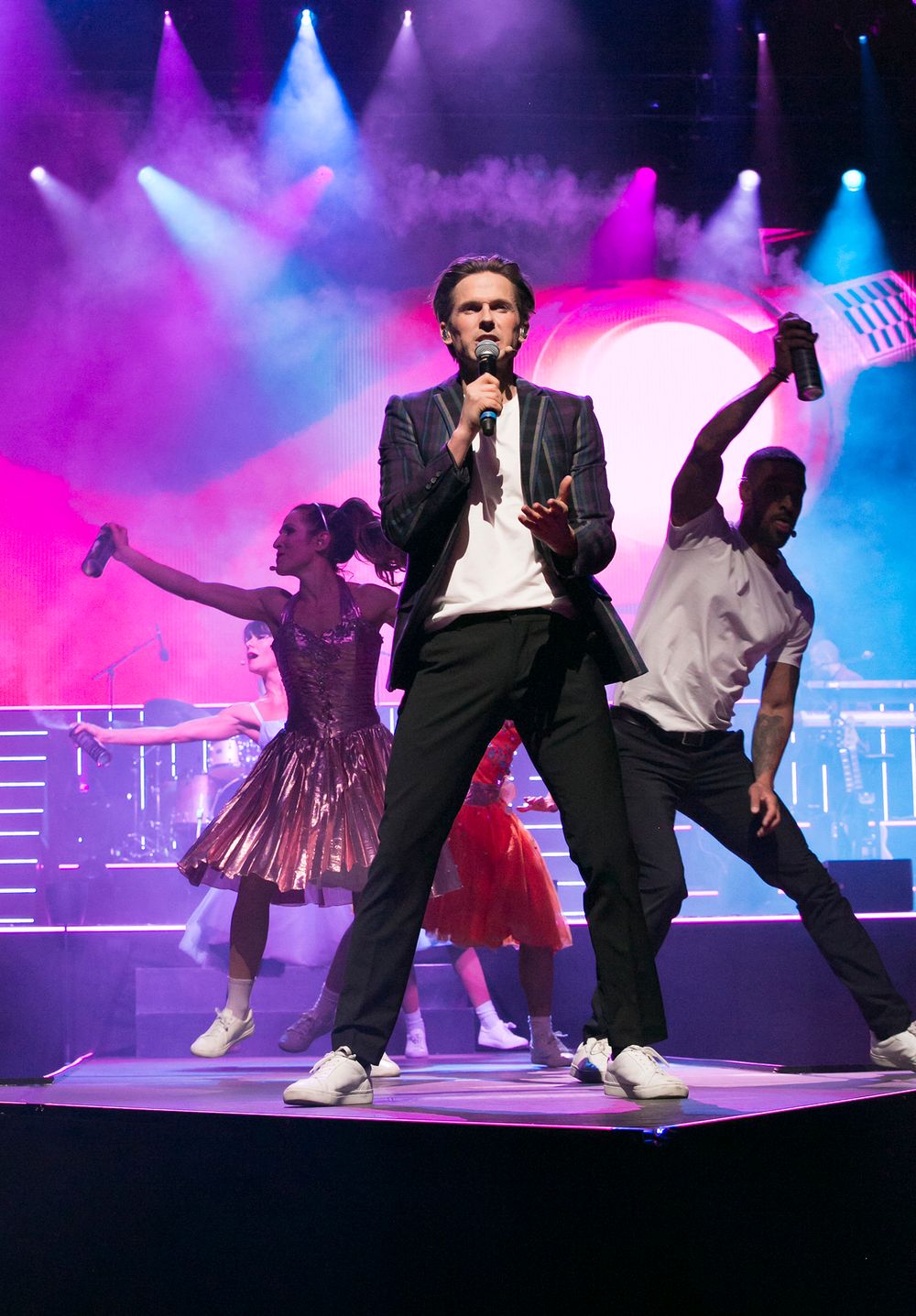 Oh what a night I Globen. Fotograf Rebecca Nordin. Peter Johansson, David Lindgren, Robert Rydberg och Bruno Mitsogiannis.