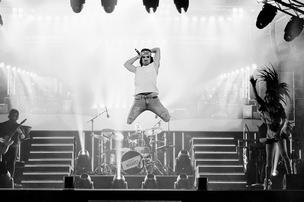 Oh what a night I Globen. Fotograf Rebecca Nordin. Peter Johansson, David Lindgren, Robert Rydberg och Bruno Mitsogiannis.
