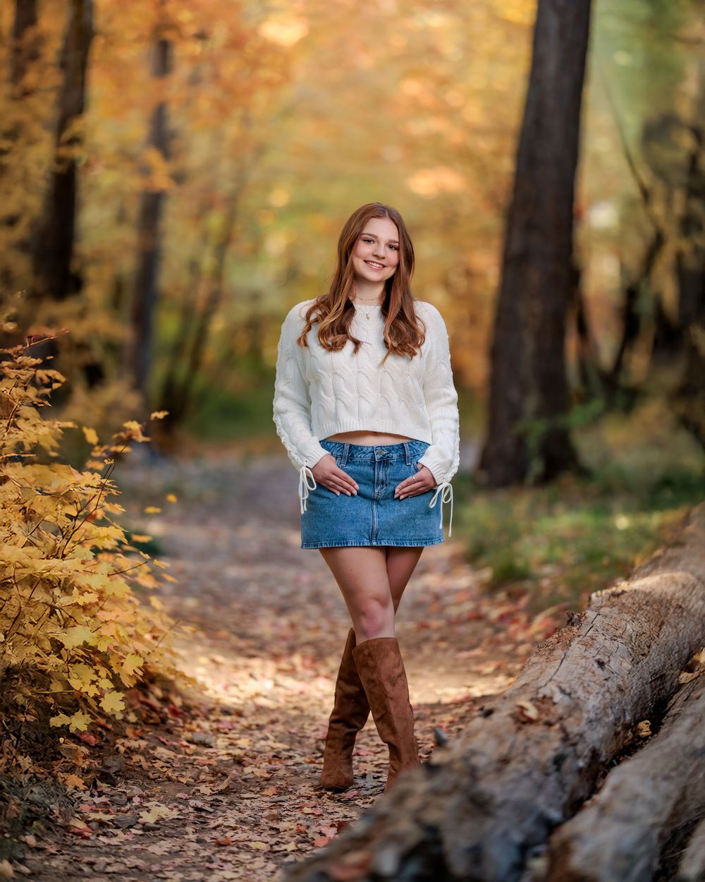 fall colors girl senior pictures in Tucson, AZ