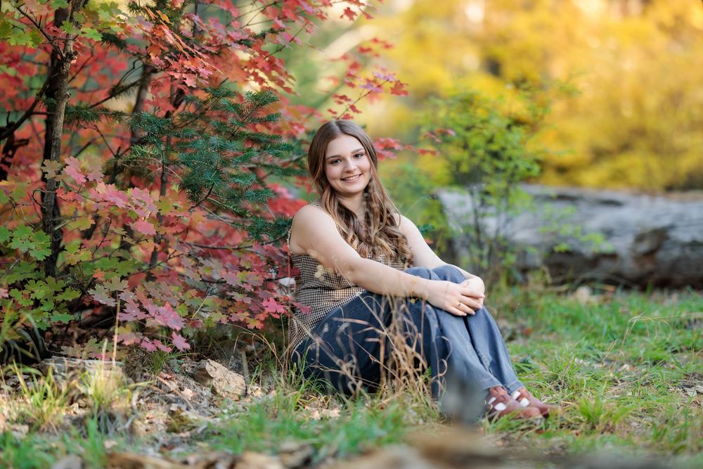 fall leaves girl senior pictures in Tucson, AZ