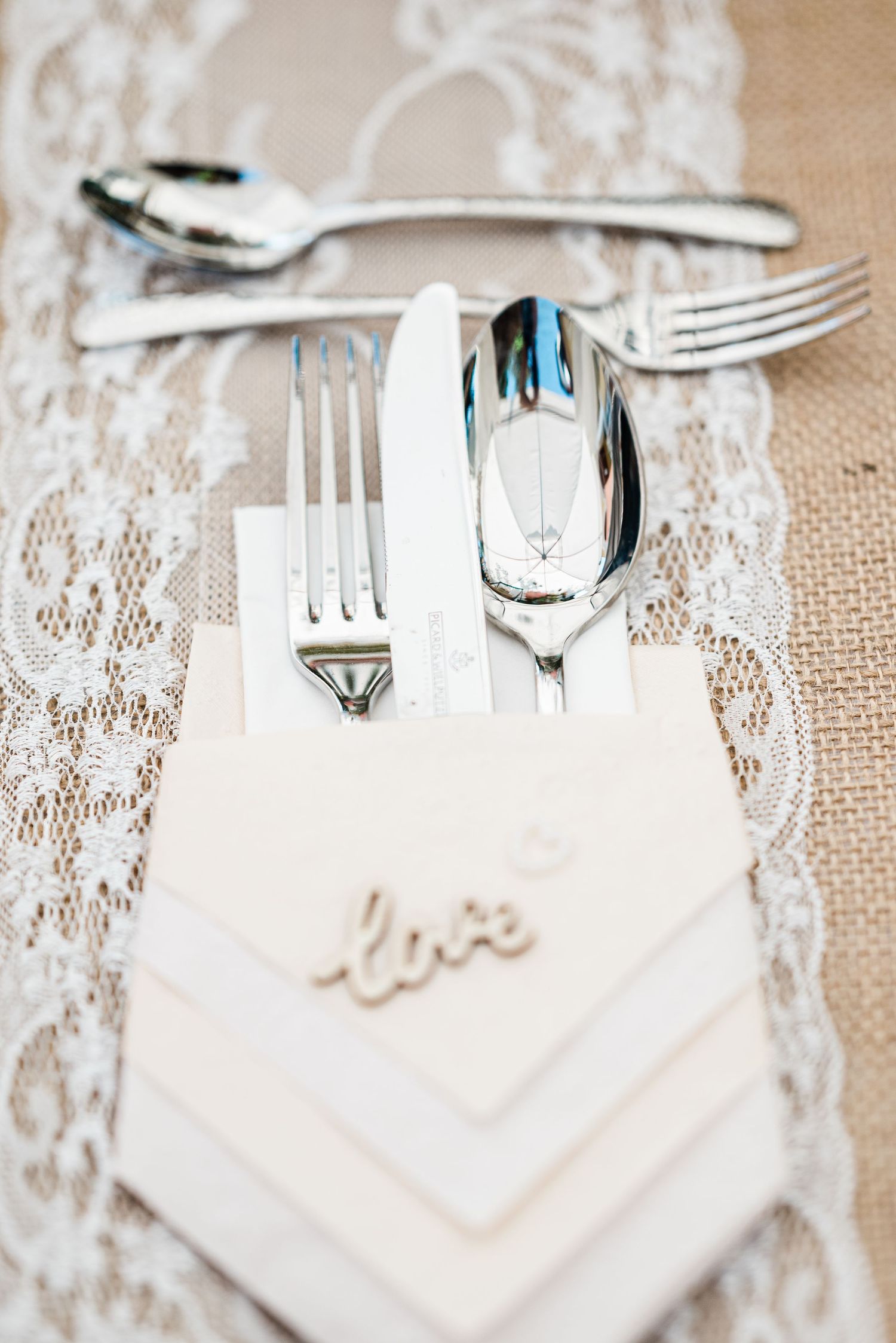 Beautiful cutlery details arrangement at a wedding in Switzerland.