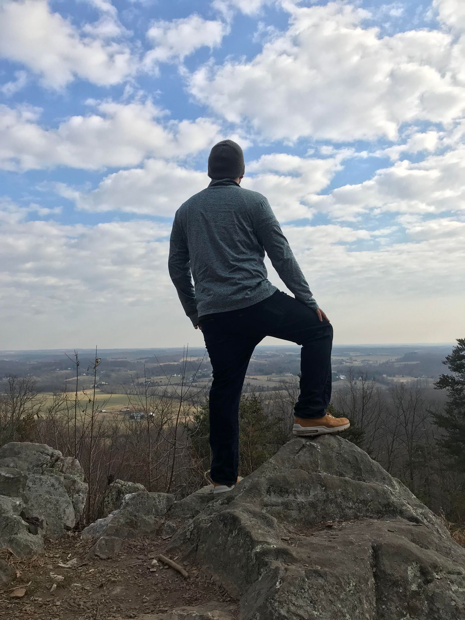 Here, I stand tall, where the mountain, is me.