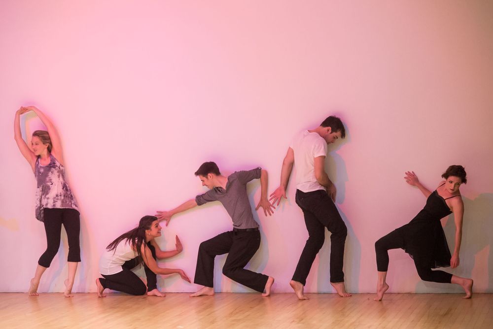 Contemporary dance performance photographed live during stage production