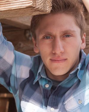 A person wearing a blue plaid shirt smiles warmly at the camera in a series of close-up portrait shots.
