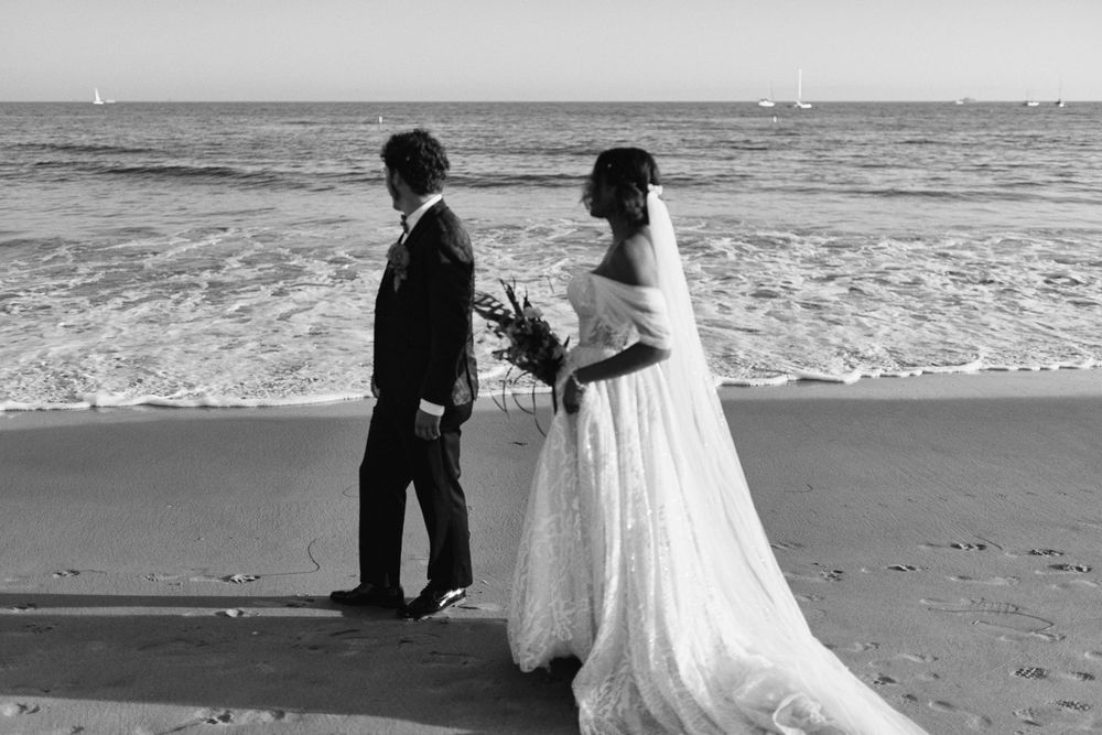 Malibu beach wedding photo