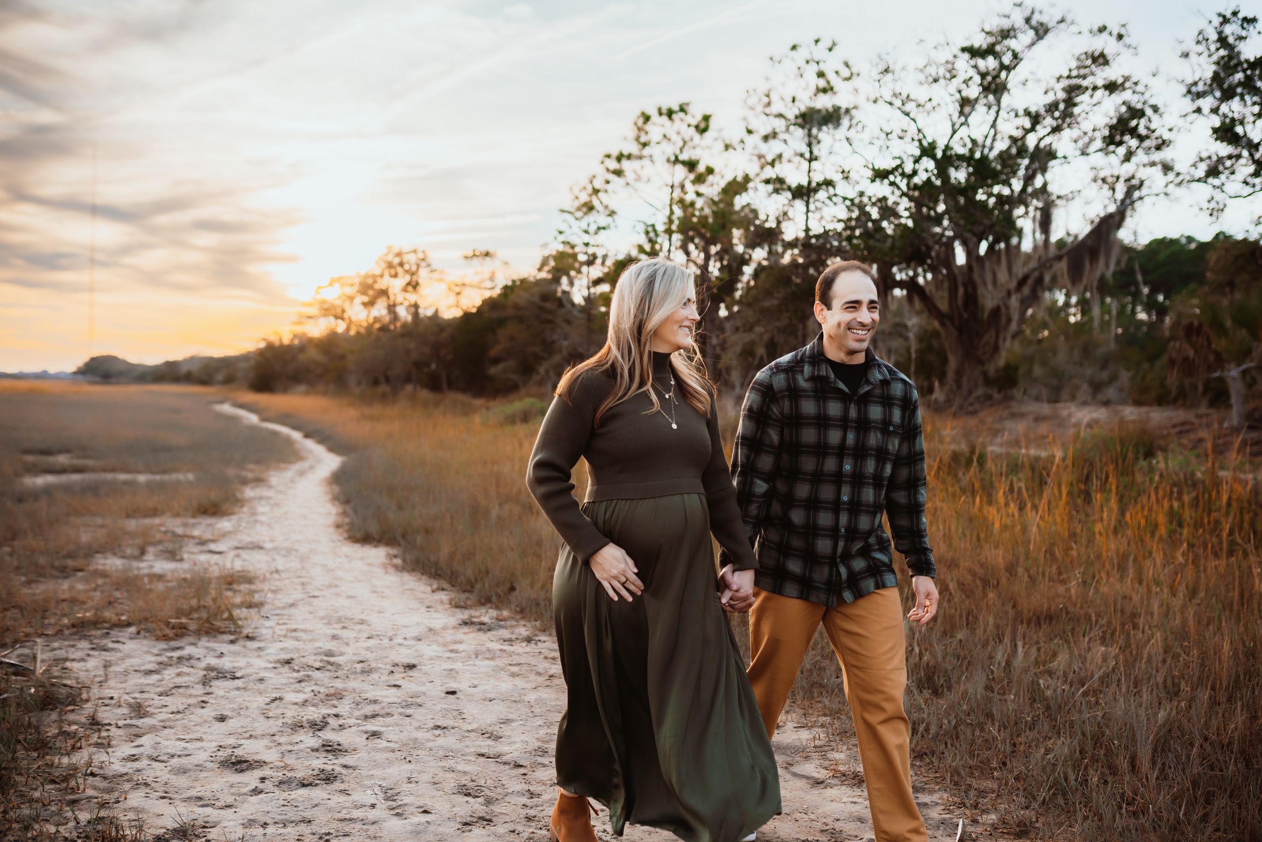 coastal sunset photographer, coastal maternity, mount pleasant photographer, marshview sunset,