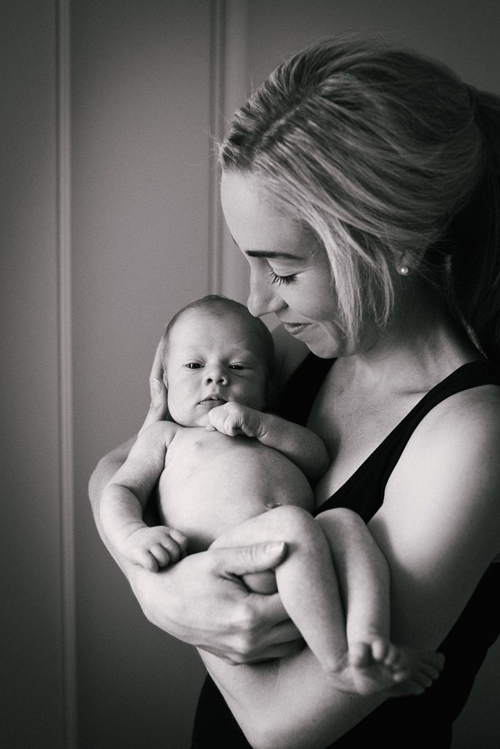 Mum and baby black and white portrait - Kelly Chapman Photographer Perth