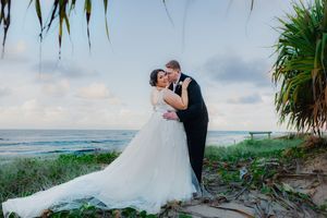 Beach Wedding Photography Bride and Groom Portrait