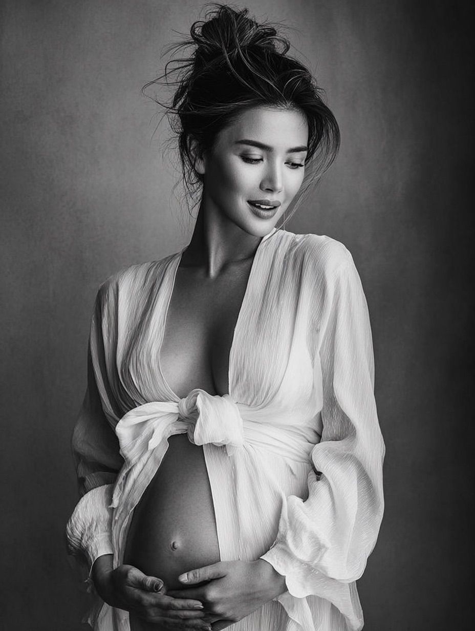 Pregnancy portrait of a young woman at Mango Lime Studio
