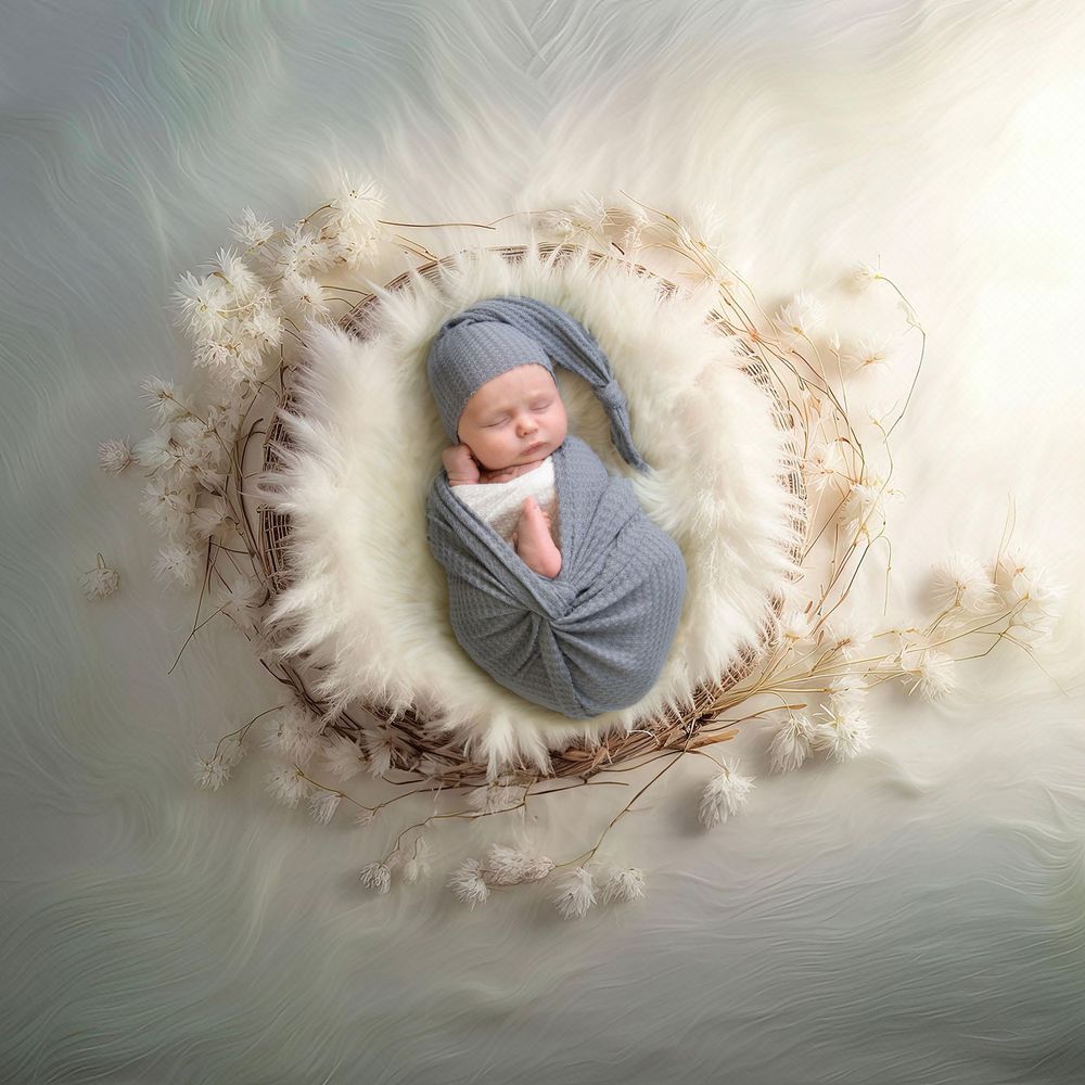 Glowing baby soft studio light — newborn photo session in Bradenton-Sarasota by professional newborn photographer