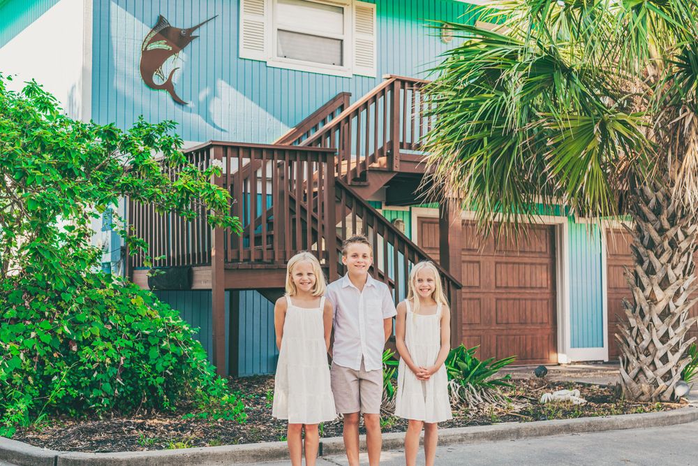 Three kids two females one male in Rockport, Texas