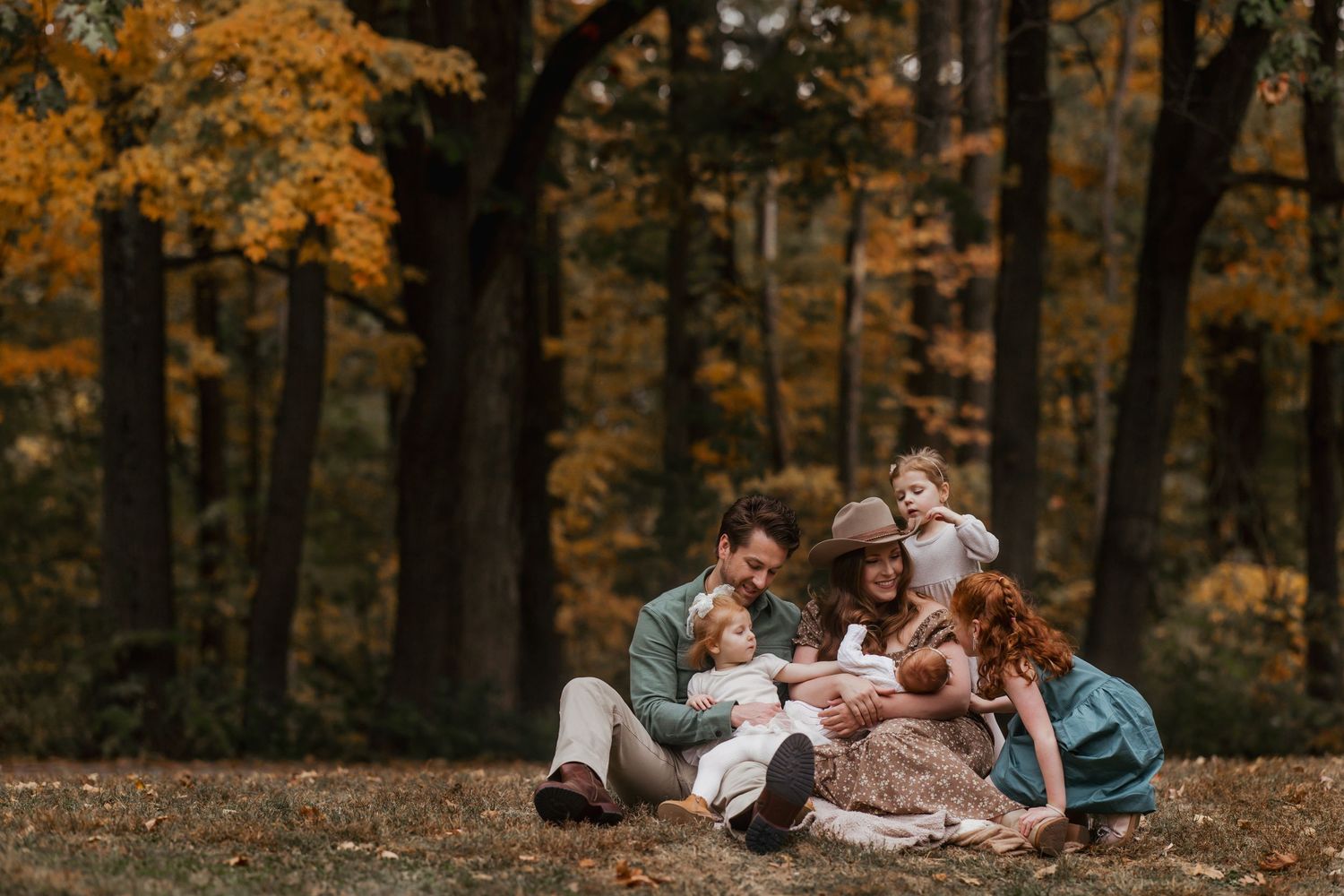 Family photography at golden hour in Zionsville, Indiana