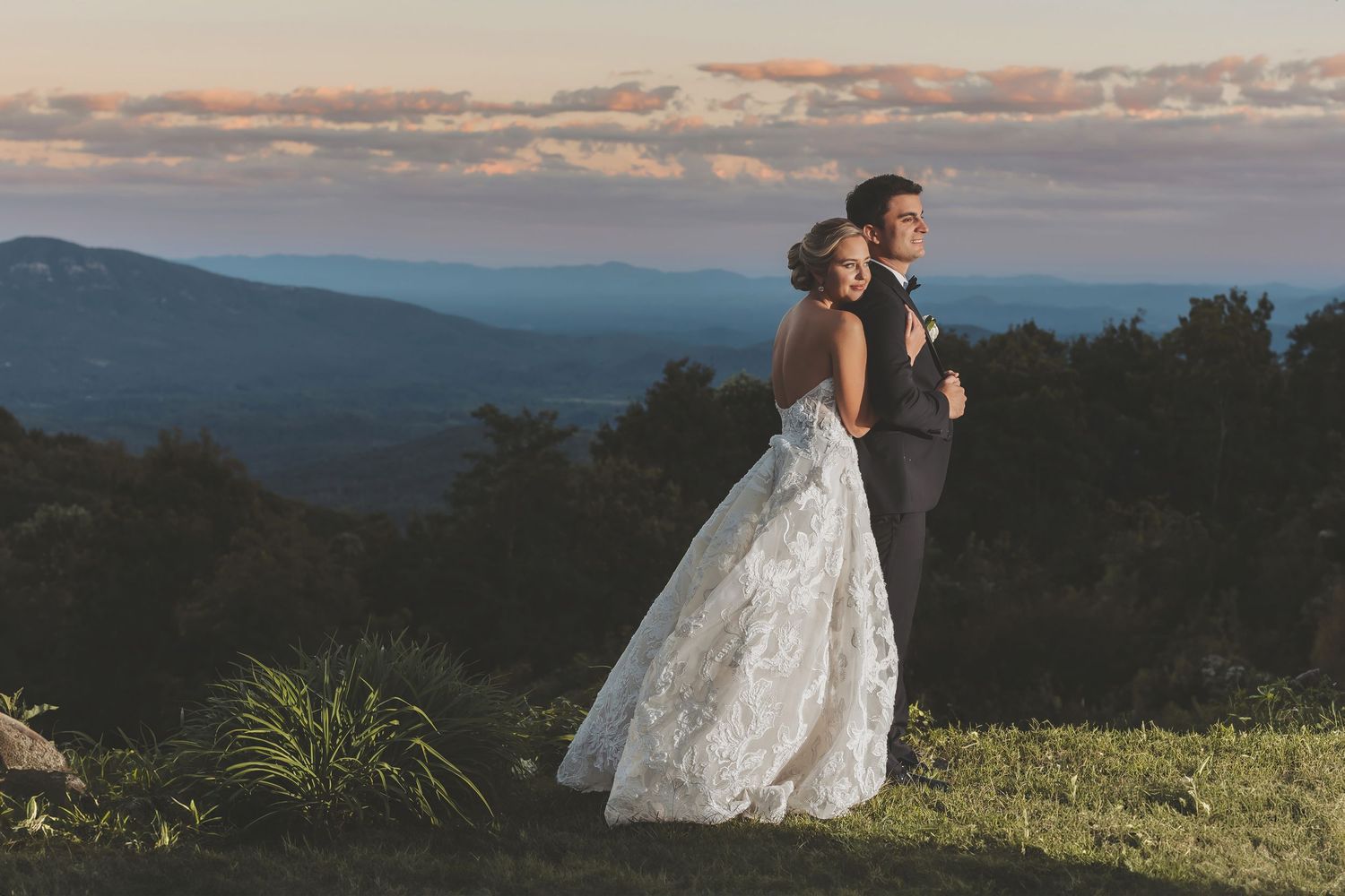 Bride and Groom walking through confetti at South Carolina wedding