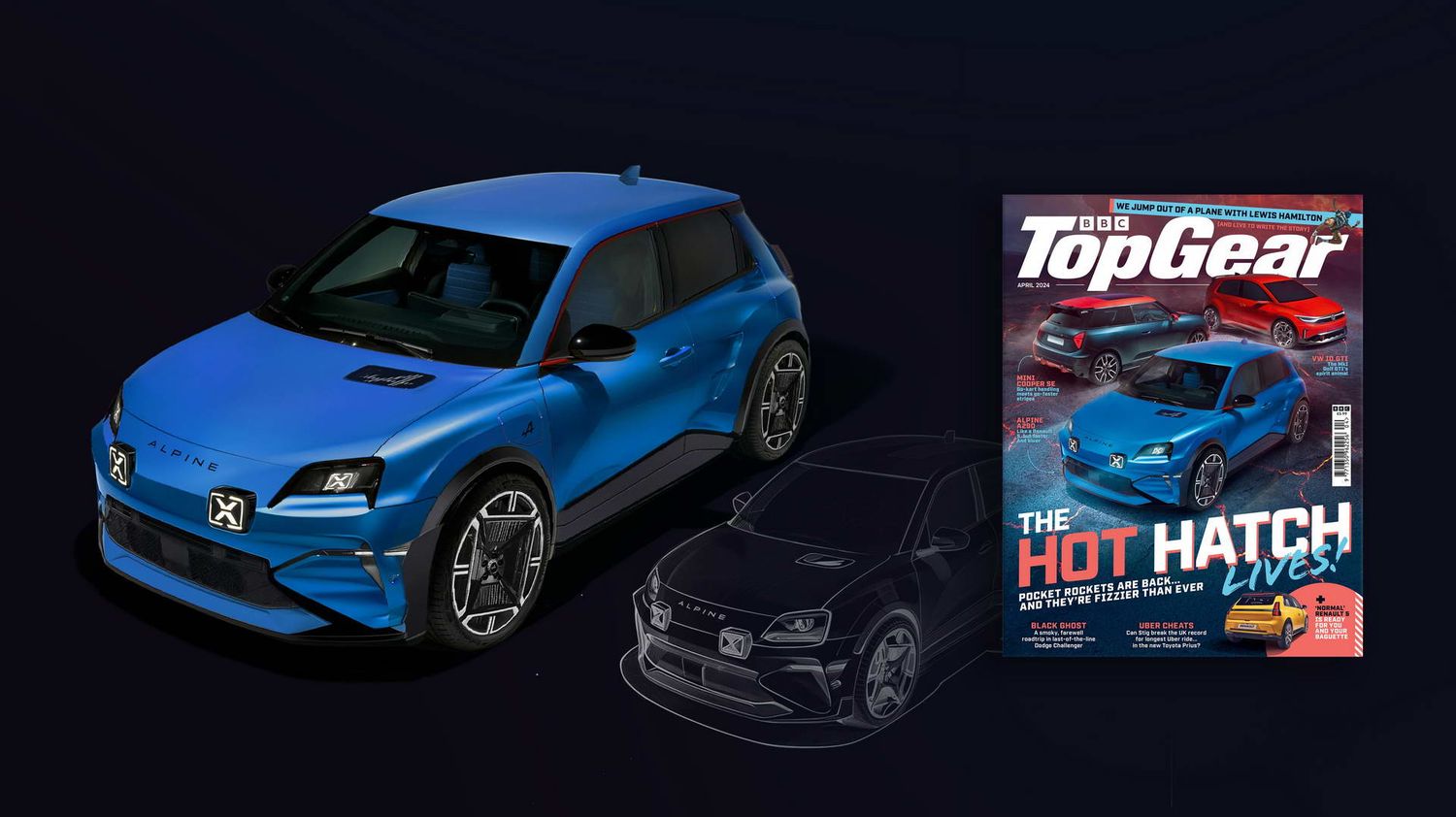Trabant and VW Golf breaking through the Berlin wall post production CGI montage for the cover of Auto Bild Klassik