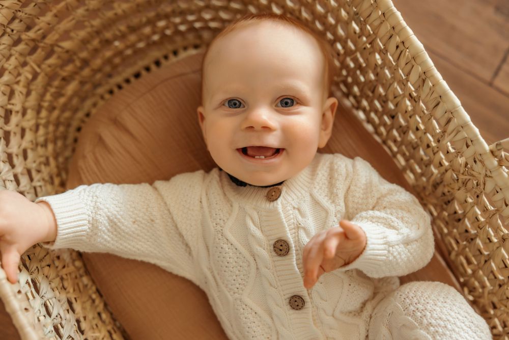 Lifestyle baby photography in Denver NC with earthy tones