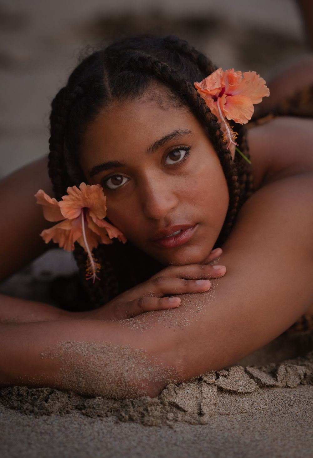 Empowering portrait photography capturing the authentic beauty of a coloured women at a beach in Playa Negra Costa Rica