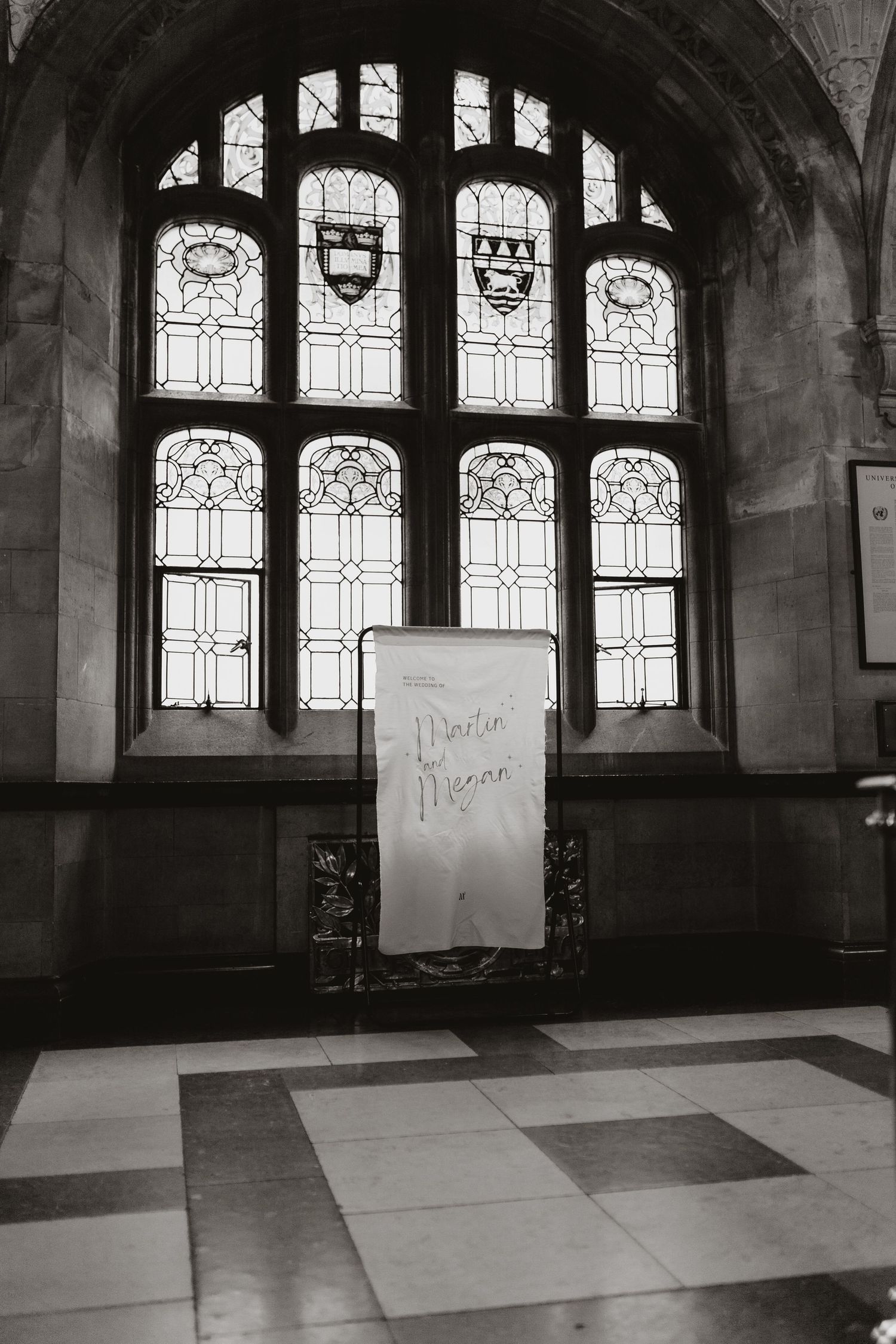 Beautiful personalised banner at Oxford Town hall