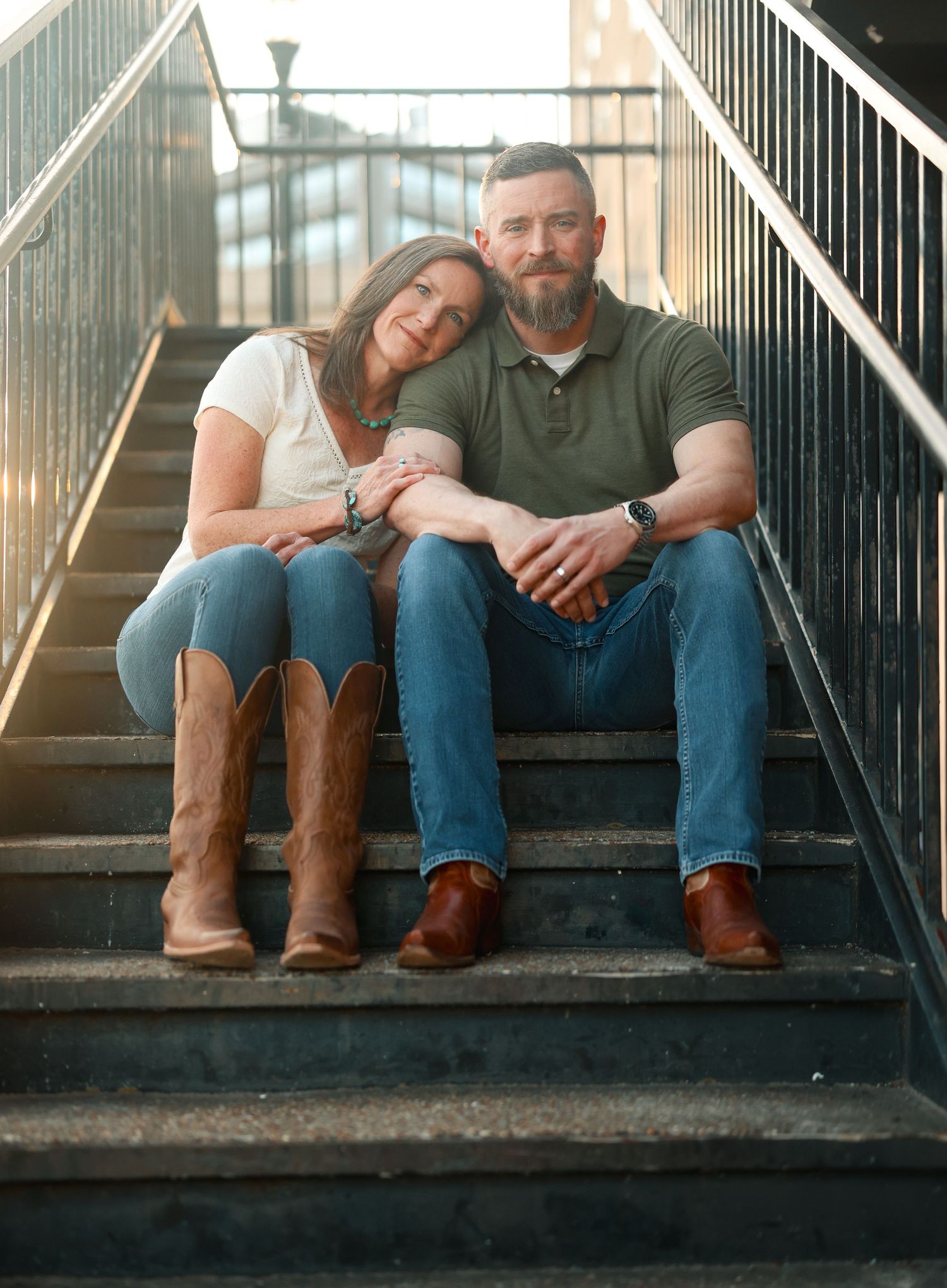 loving couple portrait session downtown