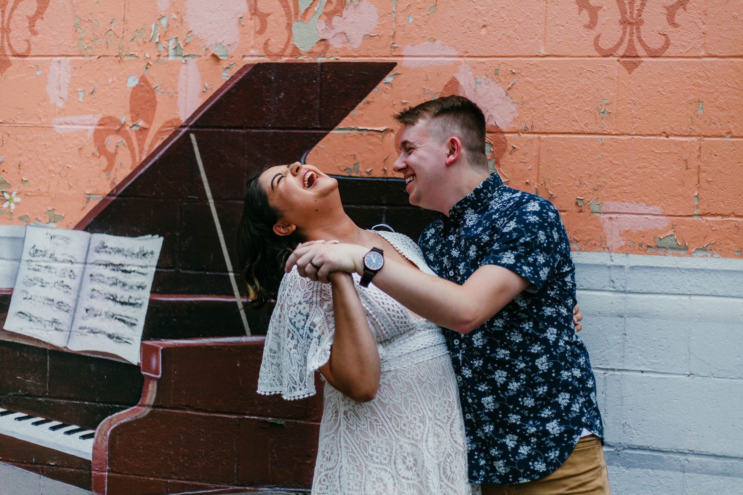 couple dancing and laughing