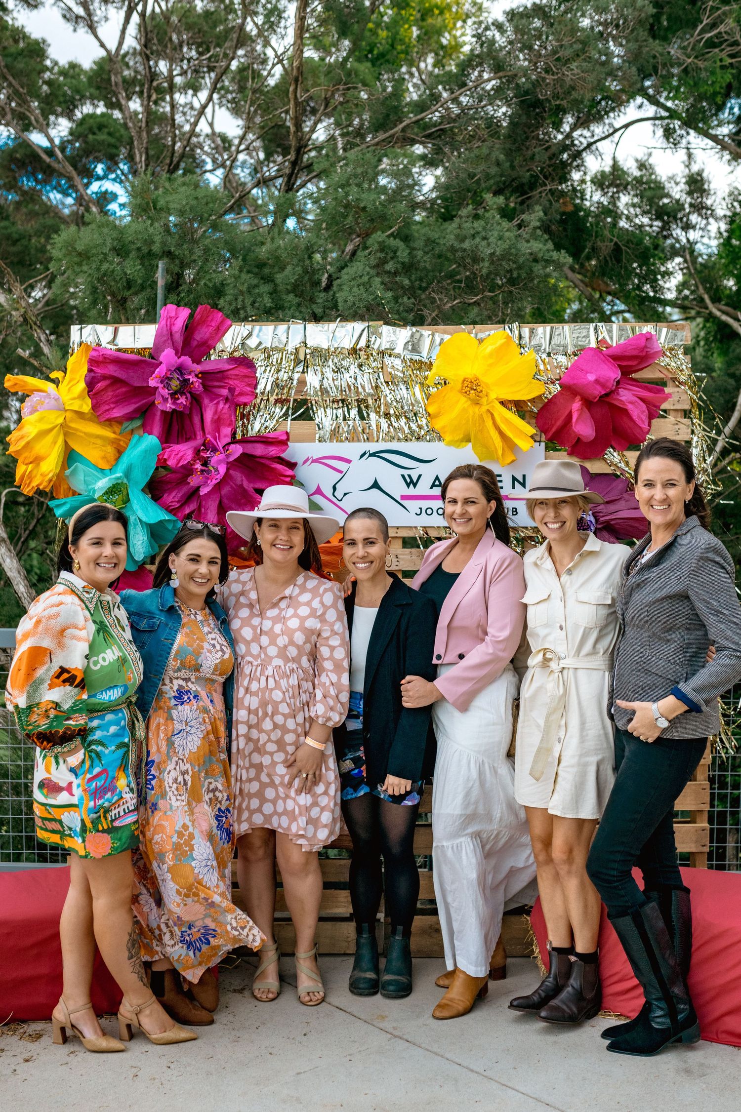 group photo of rural woman attending the Golden fleece races in Warren NSW.