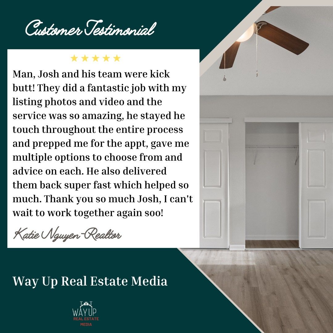 Favorable Facebook review of Wayuprealestatemedia's top tier customer service and options available.