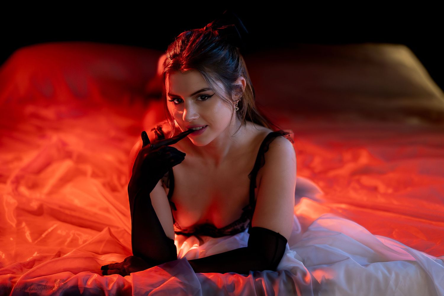 Female boudoir and lingerie photo shoot taken at Brisbane Queensland by One Bird Laughing portrait photography