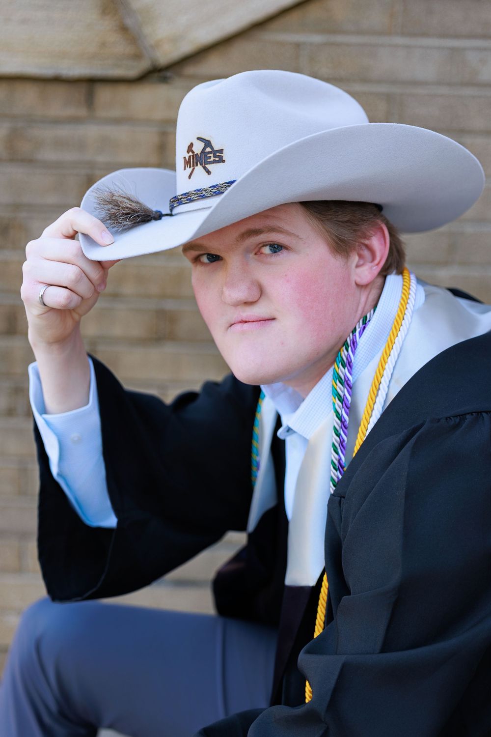 Engineer graduation photo with hat
