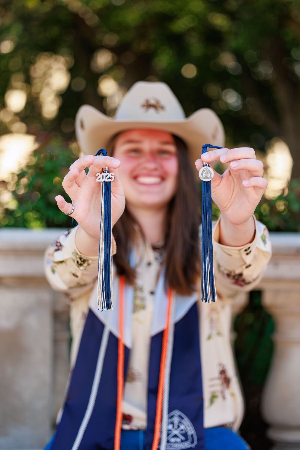 Celebratory college graduation photo