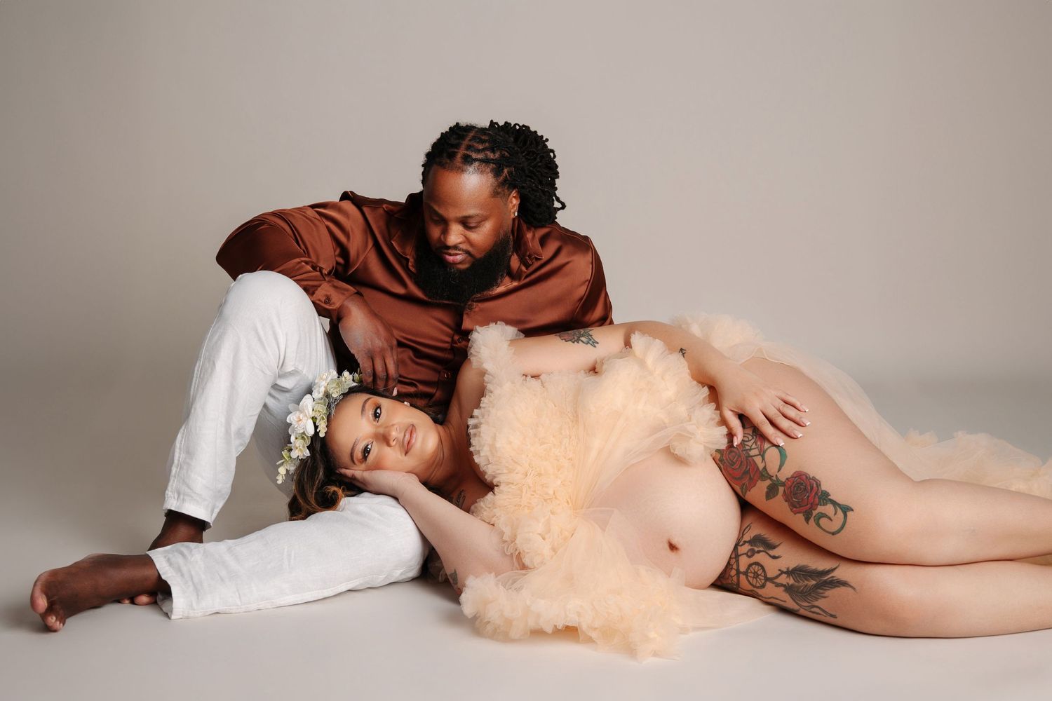Luxury studio maternity photography in Batavia Illinois by Olena Swoboda Photography LLC