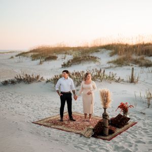 Boho Beach Engagement Session | Wilmington Engagement Photographer