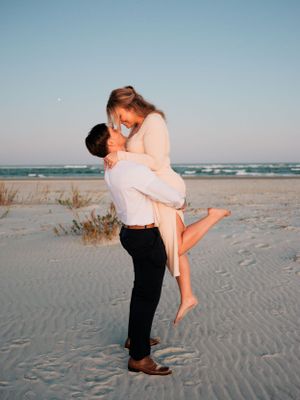 Boho Beach Engagement Session | Wilmington Engagement Photographer