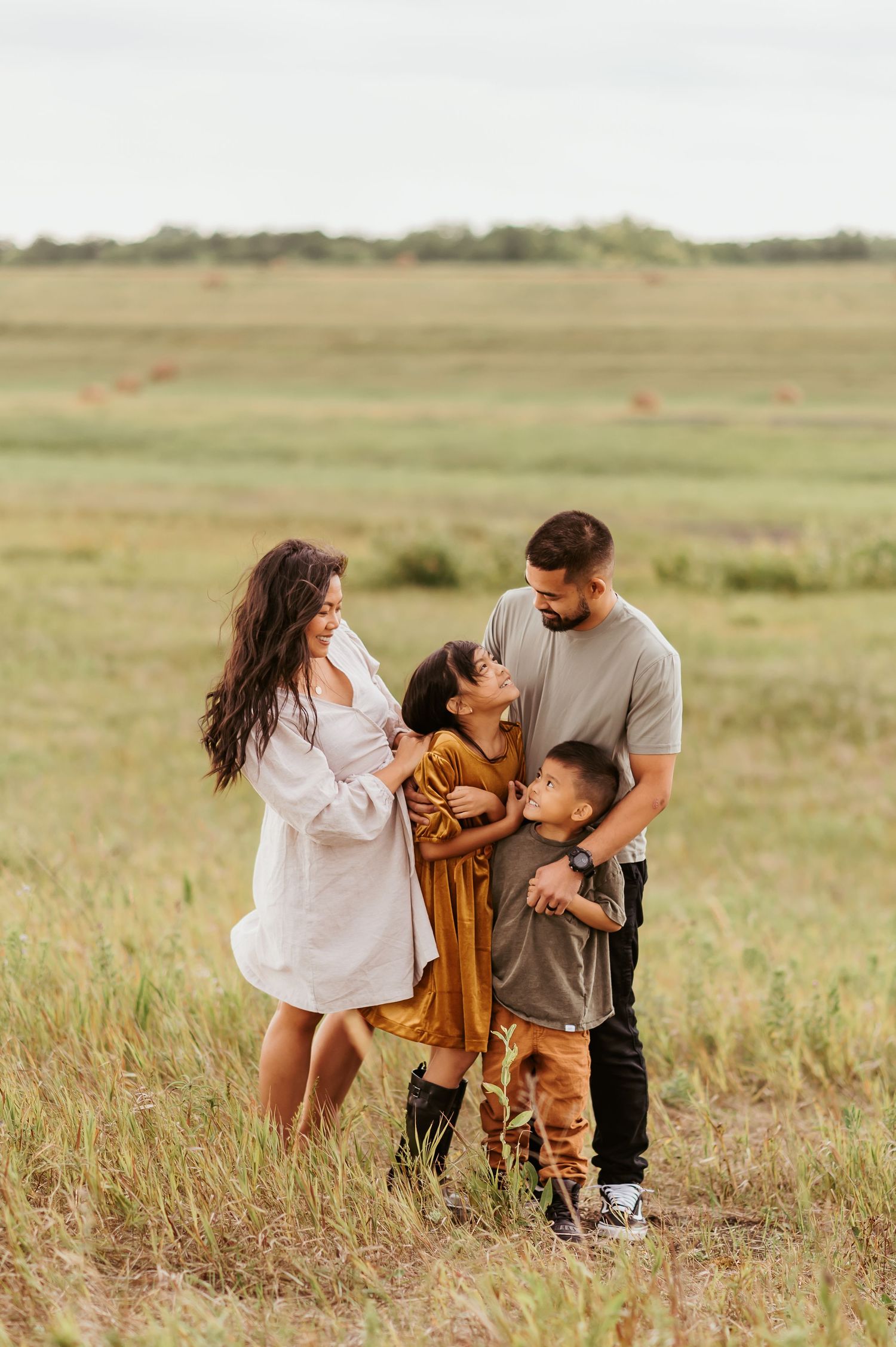 family session in a field