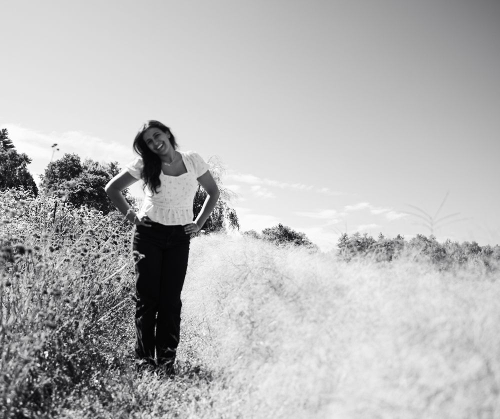 Black and white flower fields