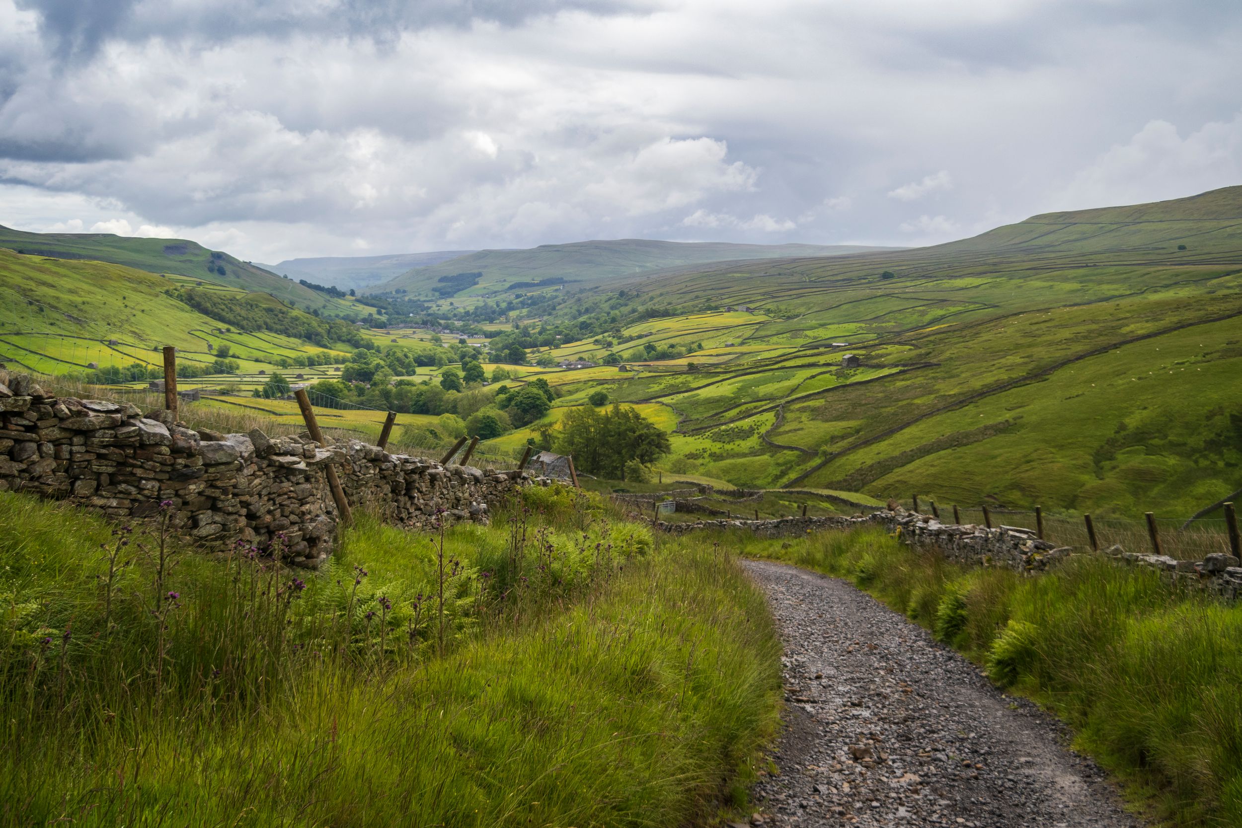 Scenic view into Thwaite, Yorkshire Dales