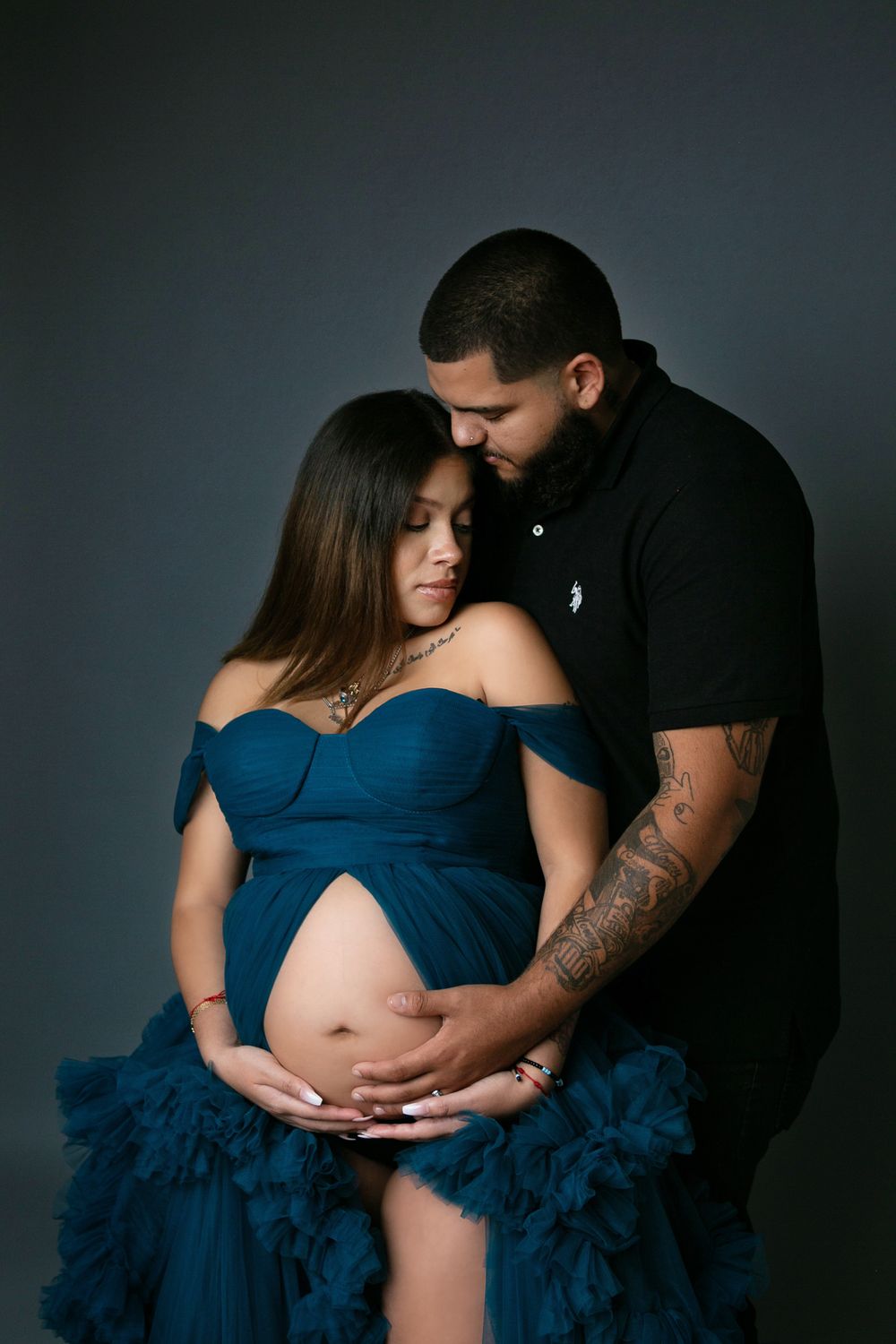 Orlando Maternity Photography, blue ruffle dress maternity outfit idea, Sanford Maternity Photography