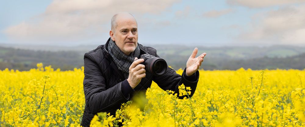 Alan Harbord photographing in the Kent countryside