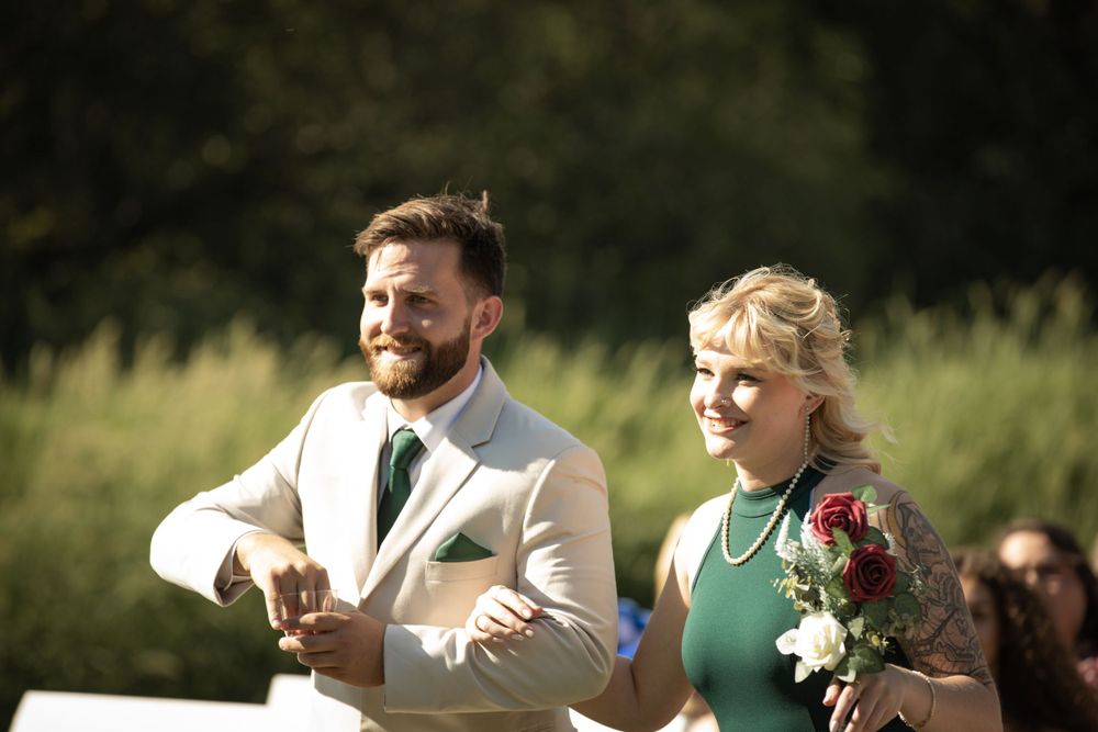 wedding ceremony walking down the aisle in spokane Washington