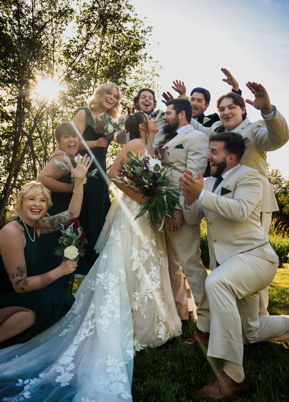 funny group wedding photo wedding party spokane washington