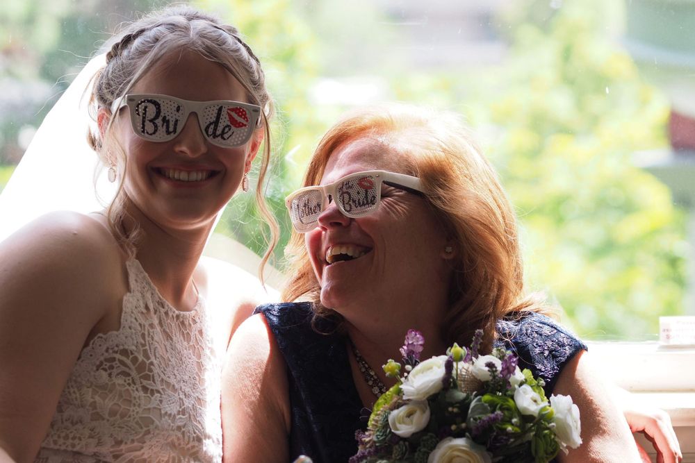 a fun wedding portrait