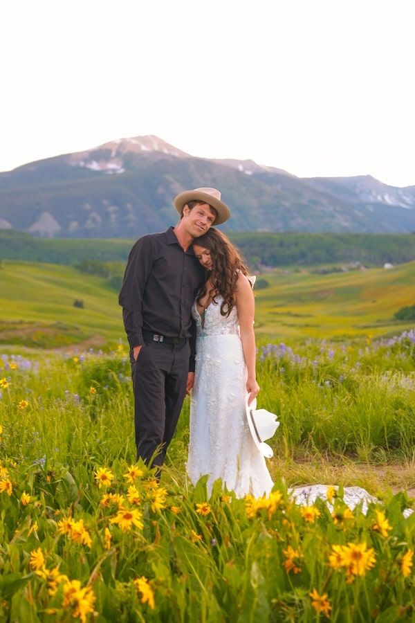 crested butte elopement among wildflowers