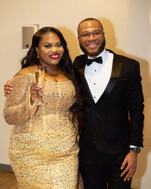 Two people at a birthday party