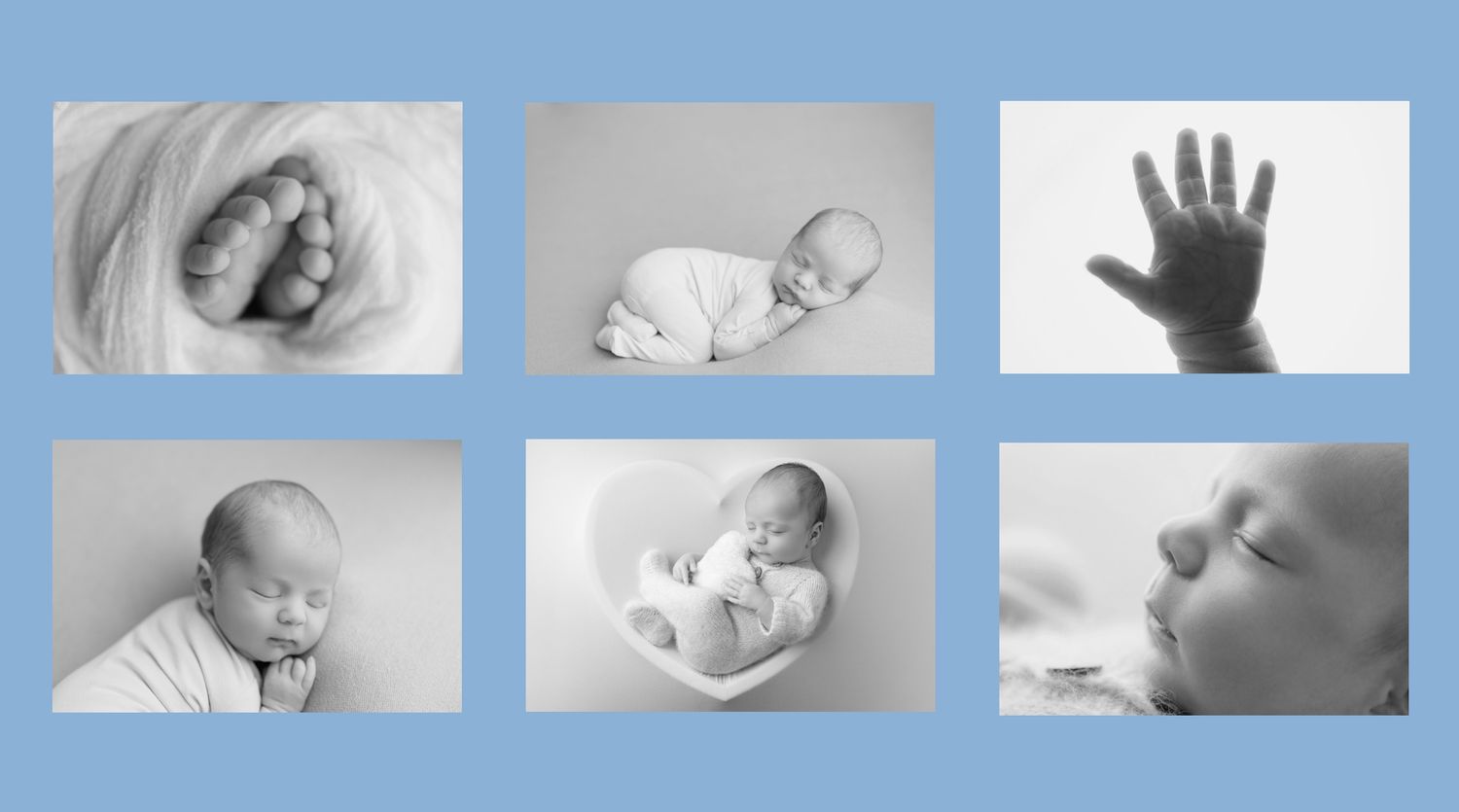 Family beach photo session collage showing playful moments and candid interactions along the shore.