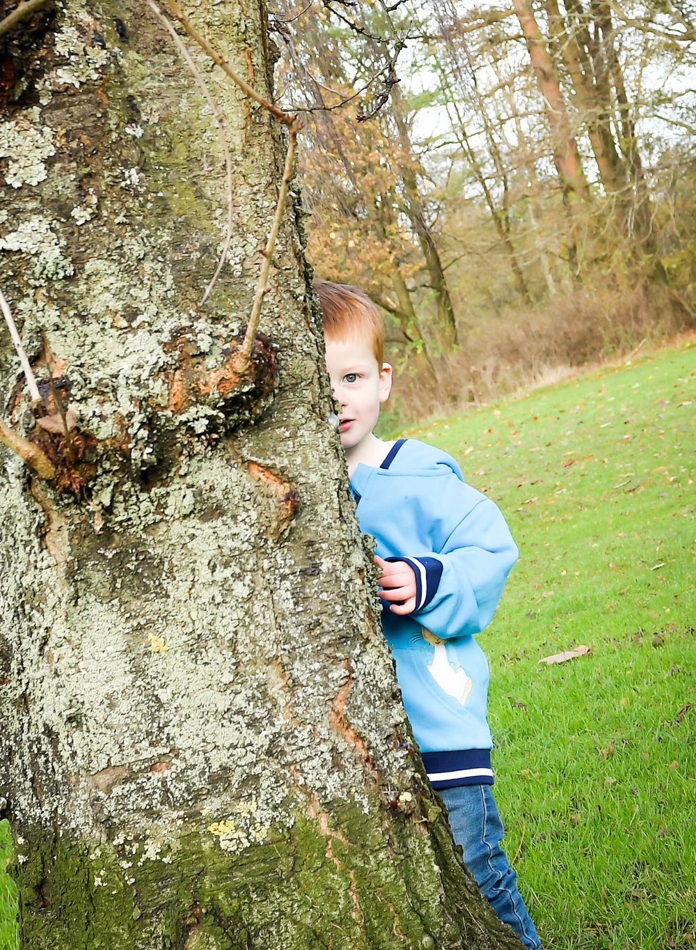 A sneaky wee shot from behind a tree on a family Autumn session at Balbirnie.