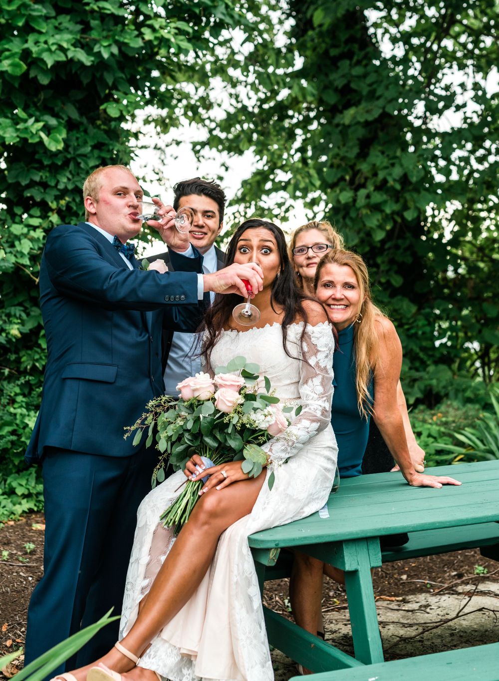 Bride and groom fun picture in Lakewood Ohio