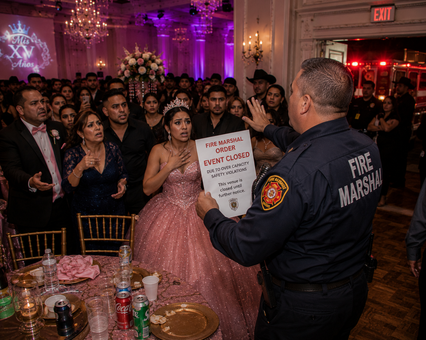 Open invite Quince event demonstrating venue planning, guest count preparation, parking strategy and event safety for large celebrations